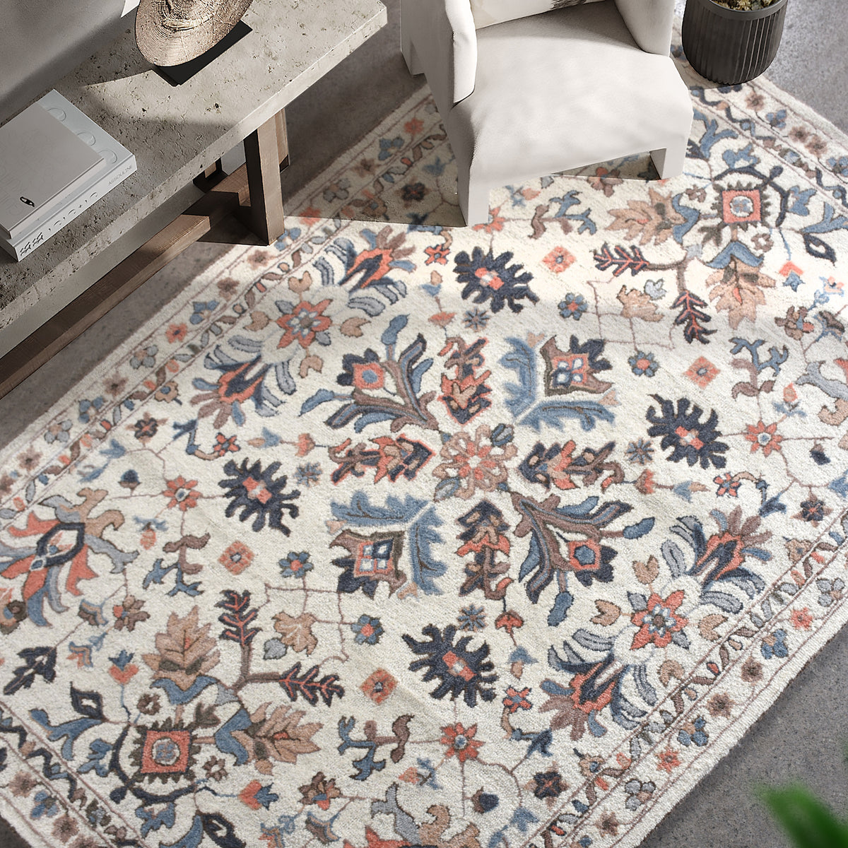 RILANO RUG - IVORY/MULTI - HAND TUFTED - WOOL