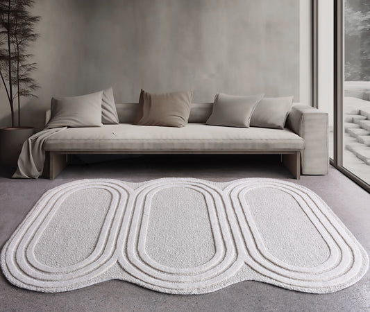 TAGUAI-II RUG - IVORY - HAND WOVEN, OVER TUFTED - WOOL