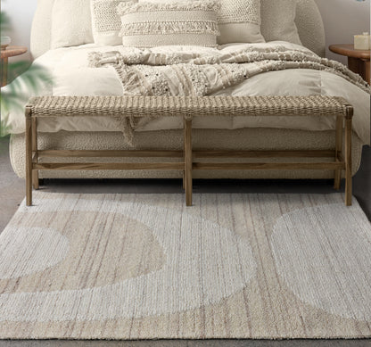 TOOMS RUG - IVORY - WOOL - HAND WOVEN, OVER TUFTED