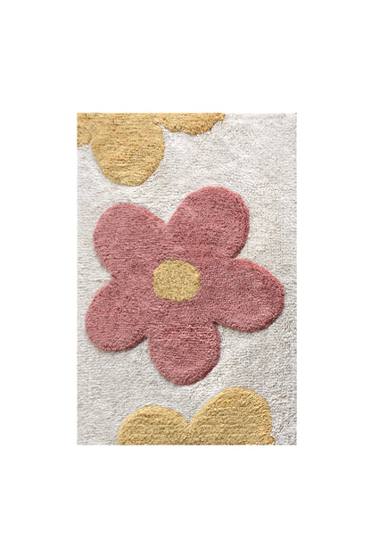 DIPINI BATH RUG - IVORY/BLUSH/YELLOW - TABLE TUFTED - COTTON