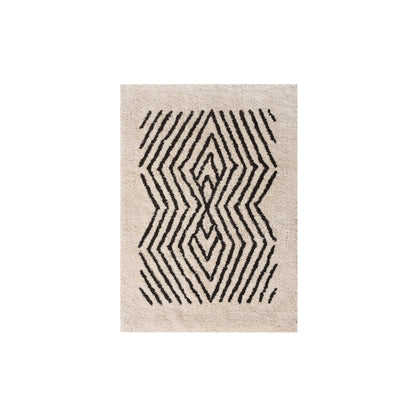 SERNA BATH RUG - IVORY/BROWN - TABLE TUFTED - COTTON