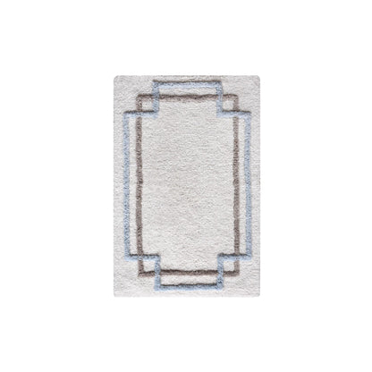 ANGKE-III BATH RUG - IVORY/BLUE/BEIGE - TABLE TUFTED - COTTON