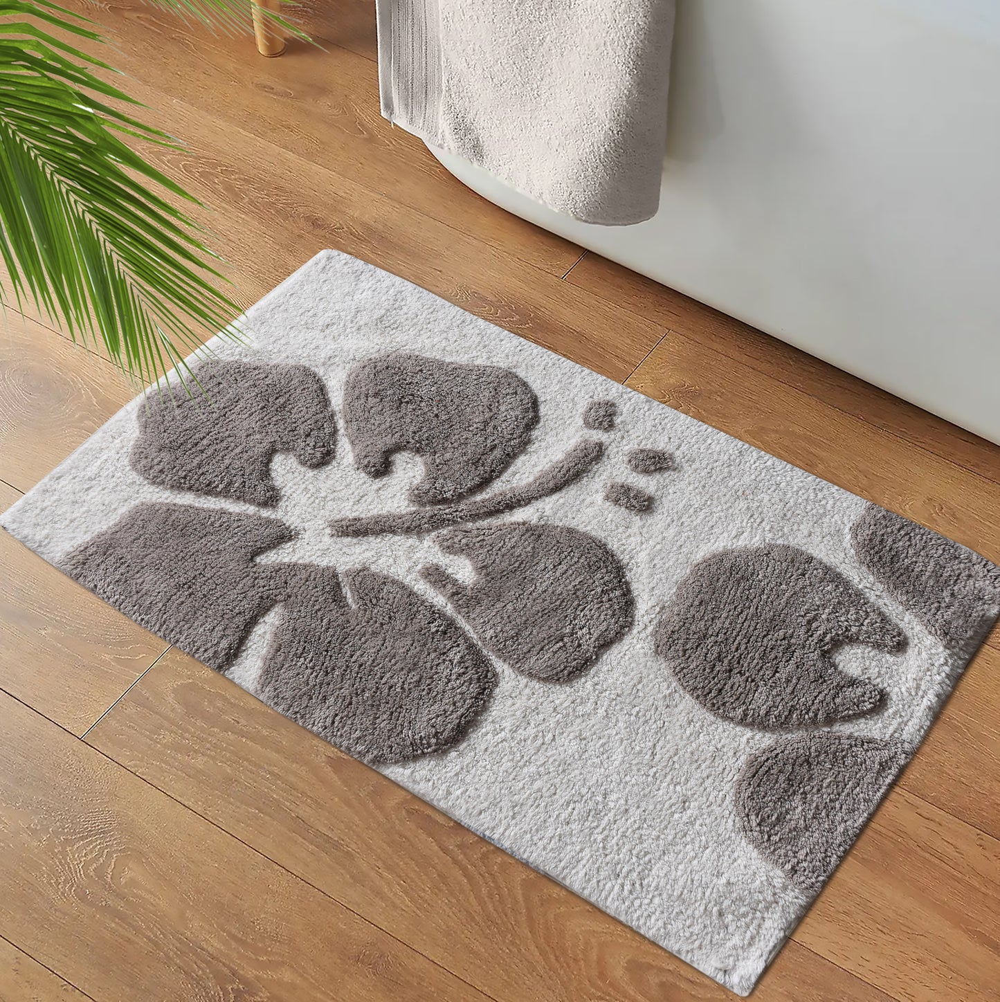 VELDDRIF BATH RUG - IVORY/PEACH - TABLE TUFTED - COTTON