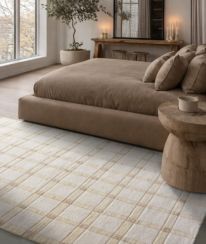 VIMMA RUG - WOOL - HAND WOVEN - IVORY/BEIGE