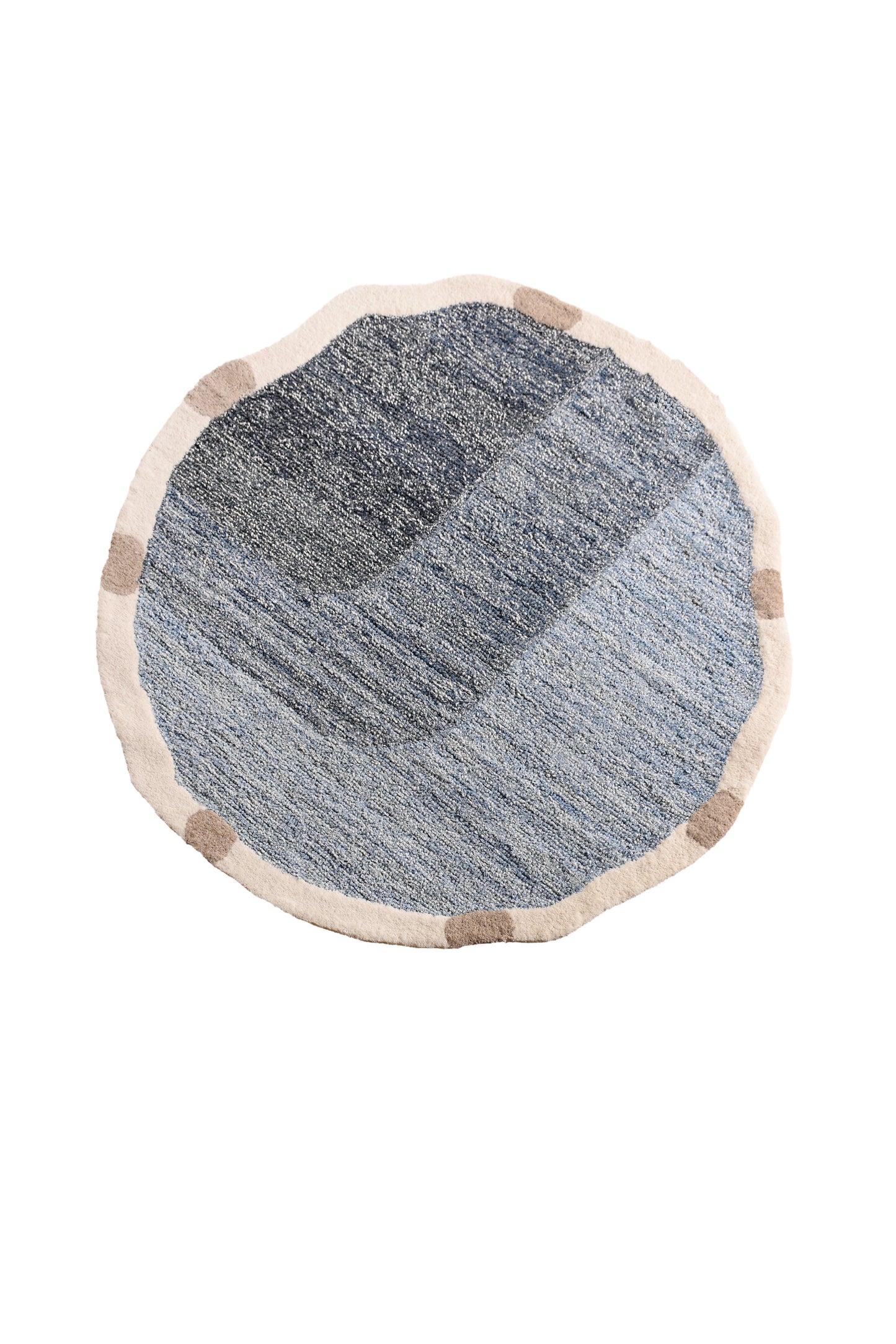 VINSON RUG - BLUE/IVORY - HAND TUFTED - WOOL/DENIM