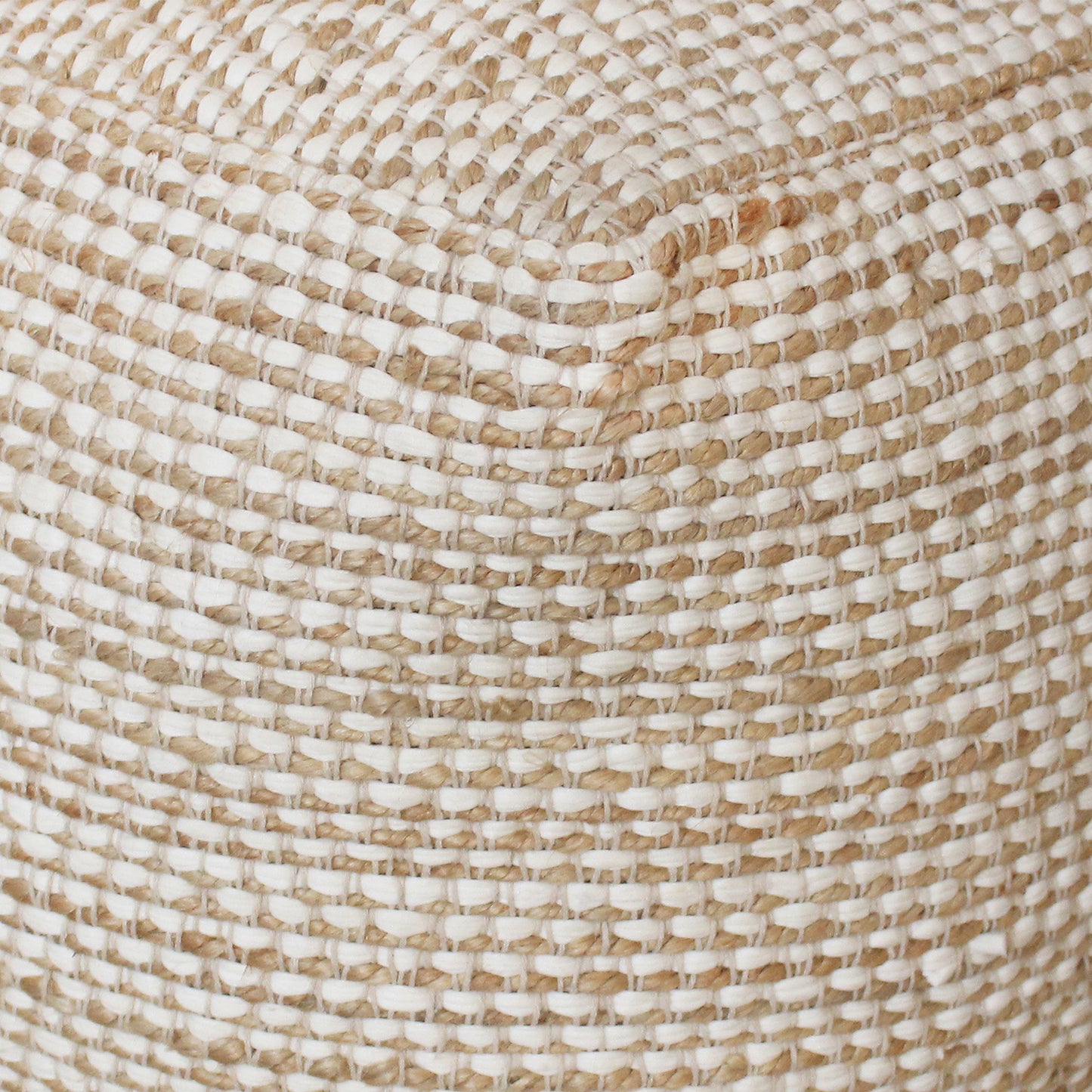 Abella Pouf, Cotton, Hemp, Natural White, Pitloom, Flat Weave 