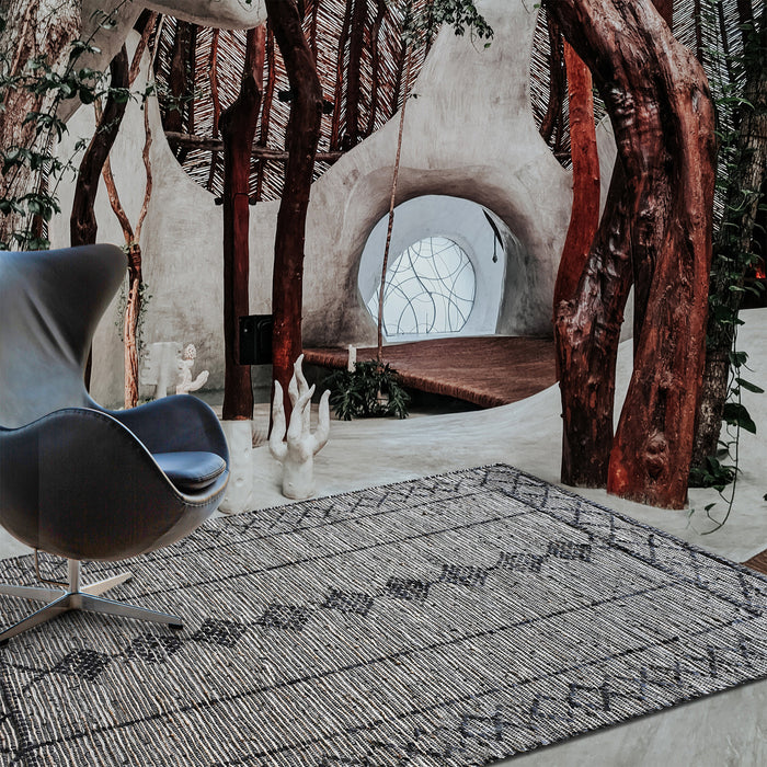 ADACHI RUG - LEATHER/ HEMP