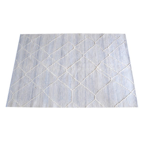 Area Rug, Bedroom Rug, Living Room Rug, Living Area Rug, Indian Rug, Office Carpet, Office Rug, Shop Rug Online, Pet, Blue, Natural White, Pitloom, All Loop, Geometrical