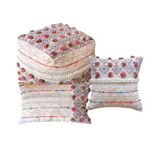 Adono Pillow, Cotton, Printed, Polyester, Multi, Pitloom, All Cut