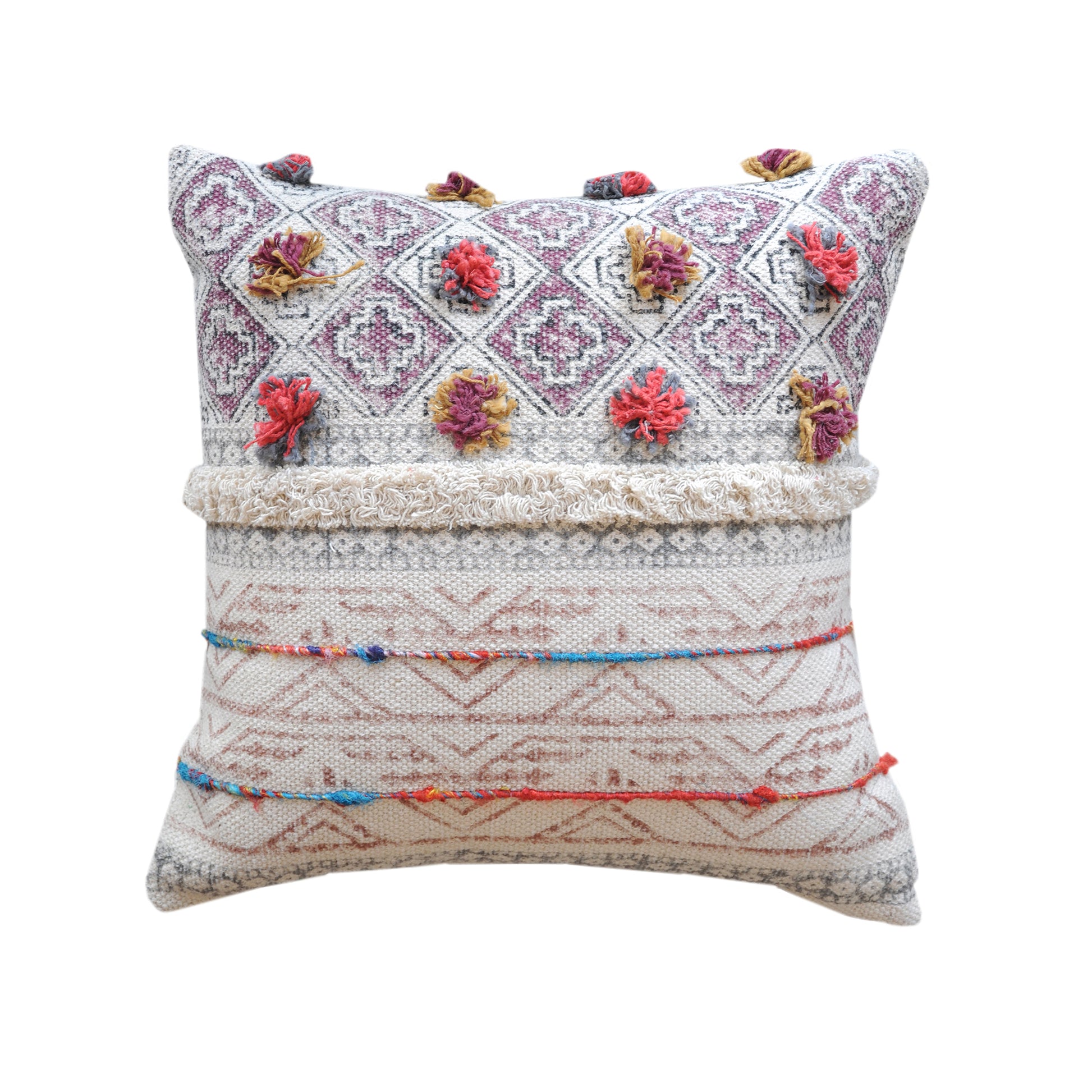 Adono Pillow, Cotton, Printed, Polyester, Multi, Pitloom, All Cut