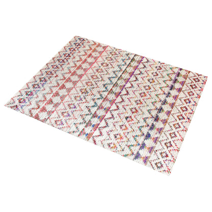 Area Rug, Bedroom Rug, Living Room Rug, Living Area Rug, Indian Rug, Office Carpet, Office Rug, Shop Rug Online, Wool, Recycled Fabric, Natural White, Multi, Pitloom, Flat Weave, geometric 