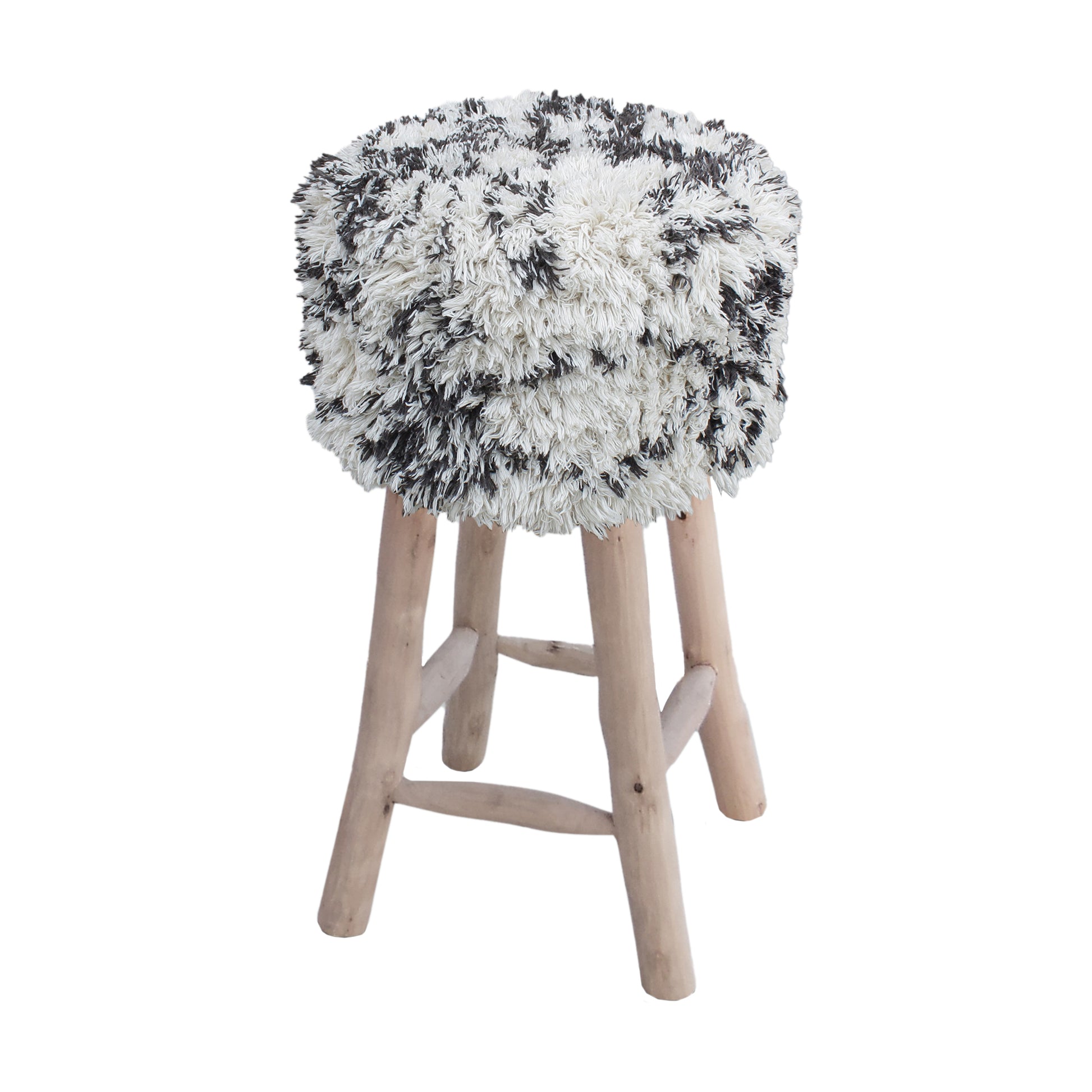Aiston Bar Stool, Cotton, Natural White, Brown, BM SN / ALL CUT