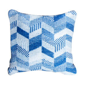 Akola Pillow, Pet, Blue, Jaquard Durry, Flat Weave