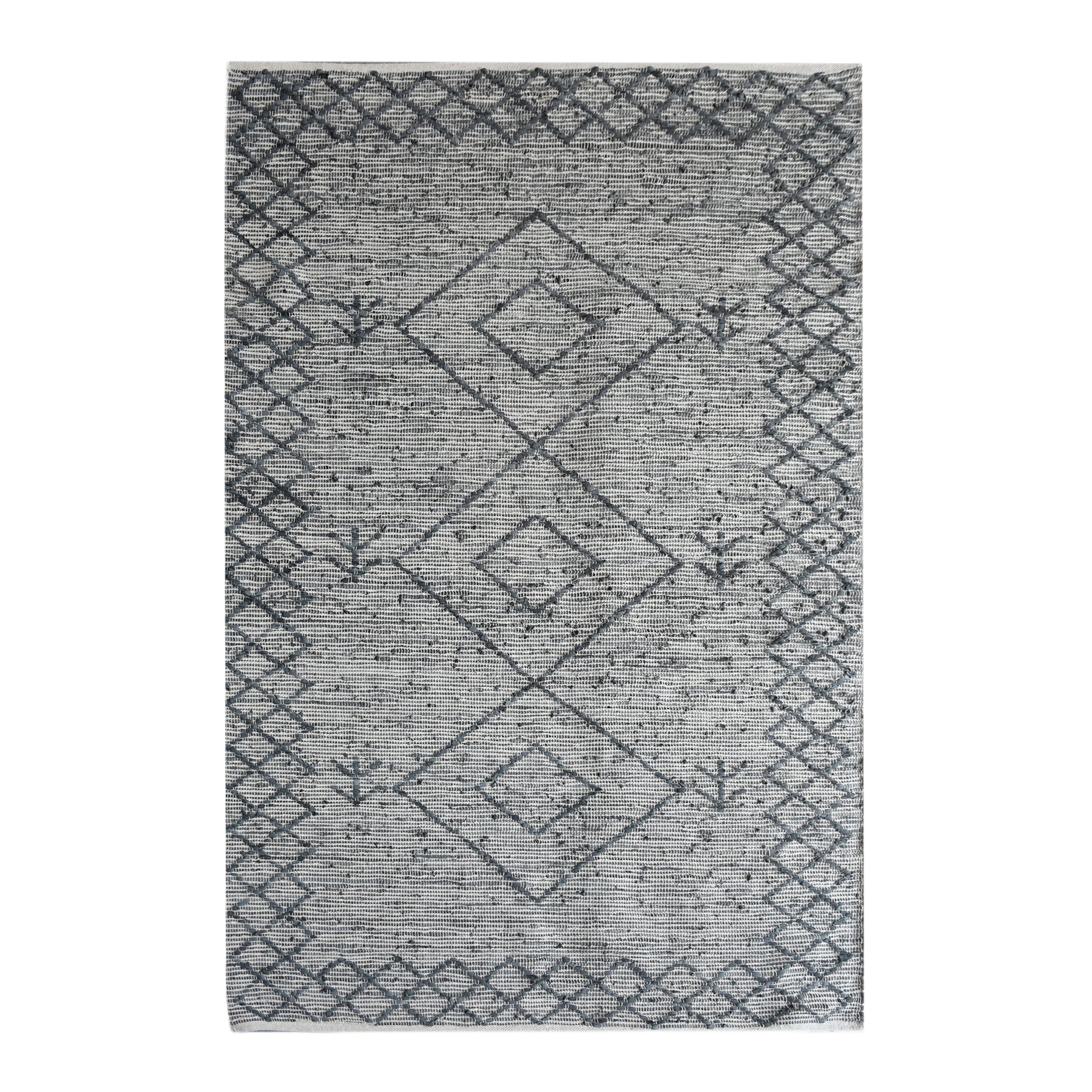 Area Rug, Bedroom Rug, Living Room Rug, Living Area Rug, Indian Rug, Office Carpet, Office Rug, Shop Rug Online, Leather, Grey, Pitloom, Flat Weave, diamond 