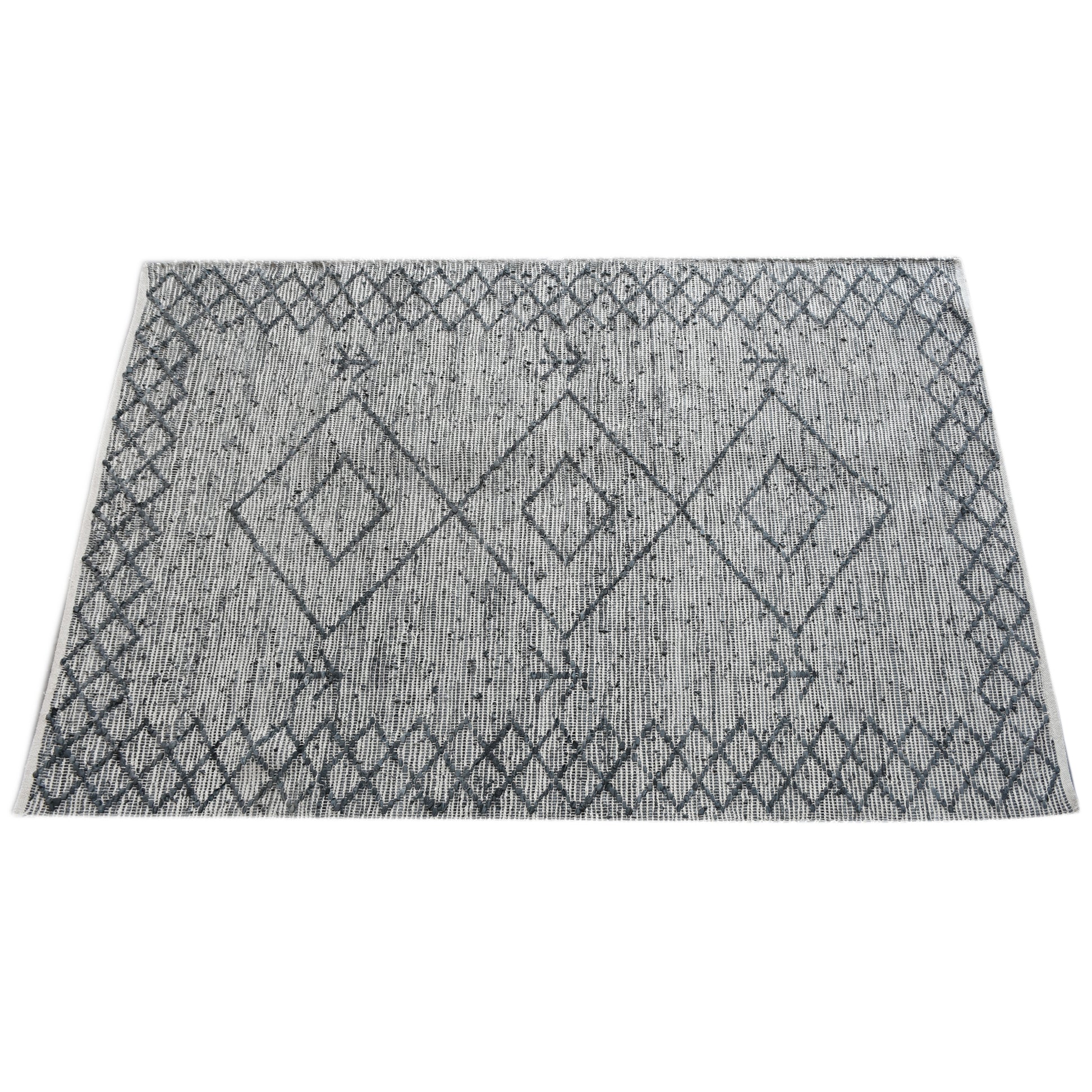 Area Rug, Bedroom Rug, Living Room Rug, Living Area Rug, Indian Rug, Office Carpet, Office Rug, Shop Rug Online, Leather, Grey, Pitloom, Flat Weave, diamond 