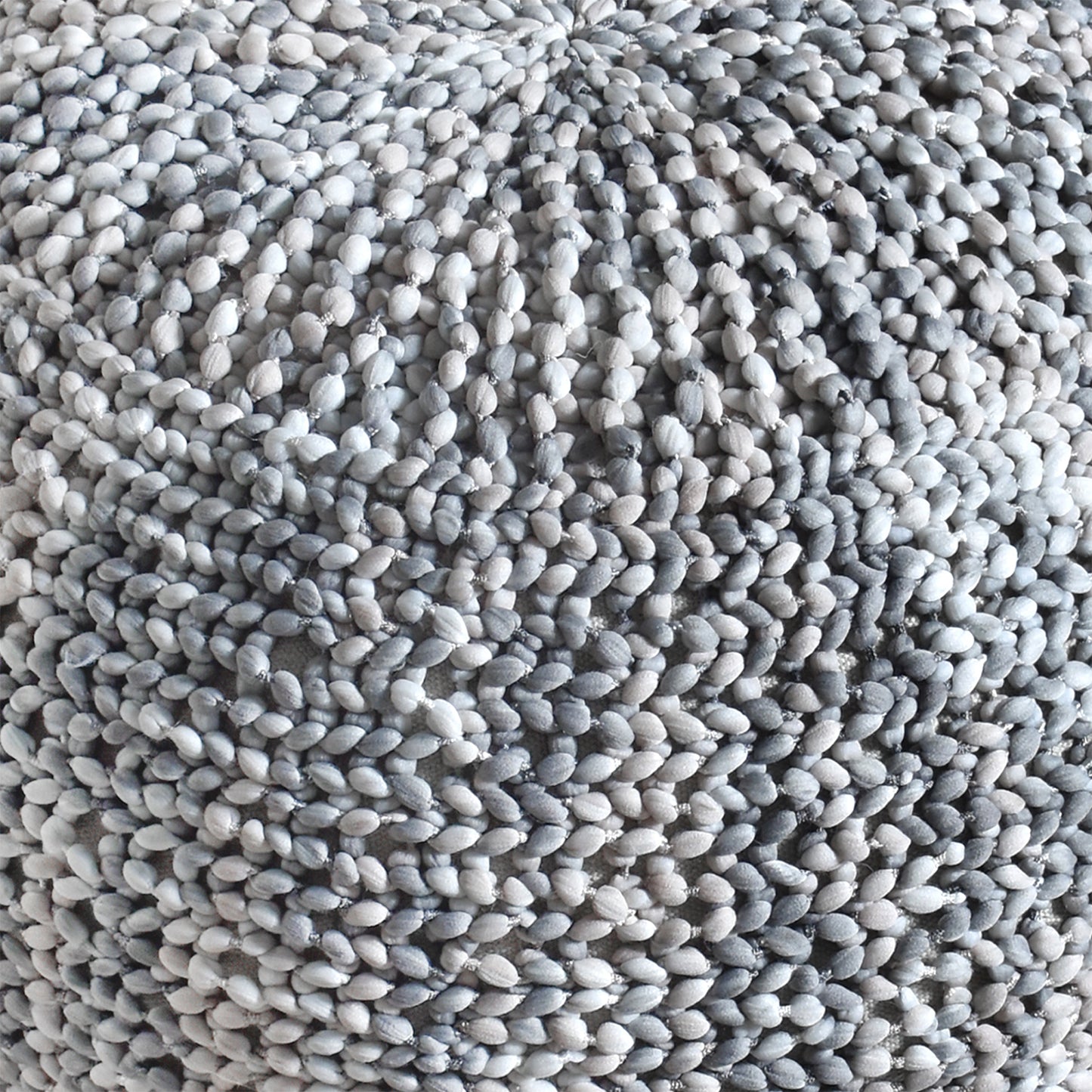 Albans Pouf, Polyester, Beige, Taupe, Hm Knitted, Flat Weave