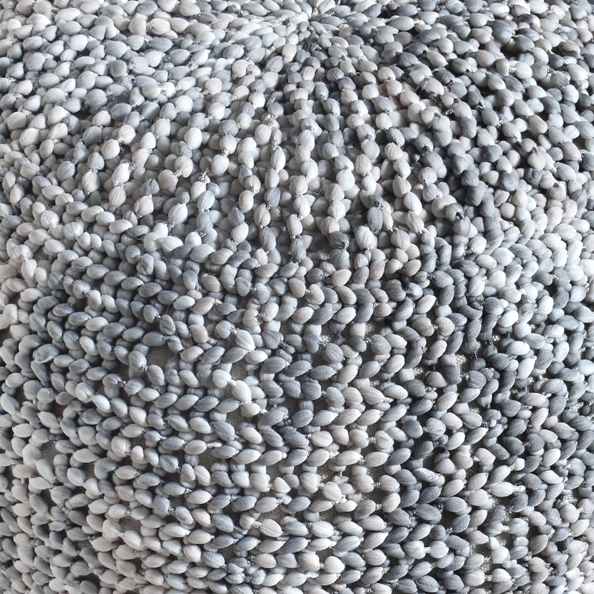 Albans Pouf, Polyester, Beige, Taupe, Hm Knitted, Flat Weave
