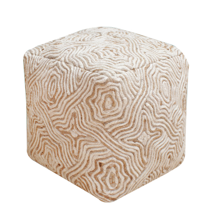 ALMATY POUF - JUTE/ WOOL