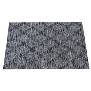 Area Rug, Bedroom Rug, Living Room Rug, Living Area Rug, Indian Rug, Office Carpet, Office Rug, Shop Rug Online, Recycled Denim, Hemp, Navy, diamond 