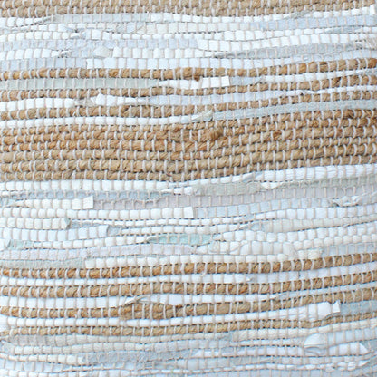 Amela Pillow, Hemp, Leather, Natural White, Natural, Pitloom, Flat Weave