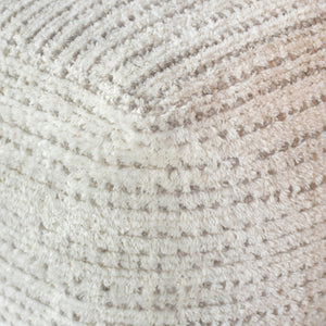 Amorica Pouf, Wool, Grey, Hand woven, Cut And Loop