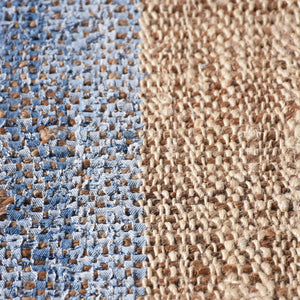 Area Rug, Bedroom Rug, Living Room Rug, Living Area Rug, Indian Rug, Office Carpet, Office Rug, Shop Rug Online, Denim, Hemp, Natural, Blue, Punja, Flat Weave, Textured