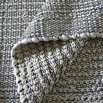 Area Rug, Bedroom Rug, Living Room Rug, Living Area Rug, Indian Rug, Office Carpet, Office Rug, Shop Rug Online, Cotton, Natural White, Black, Plain