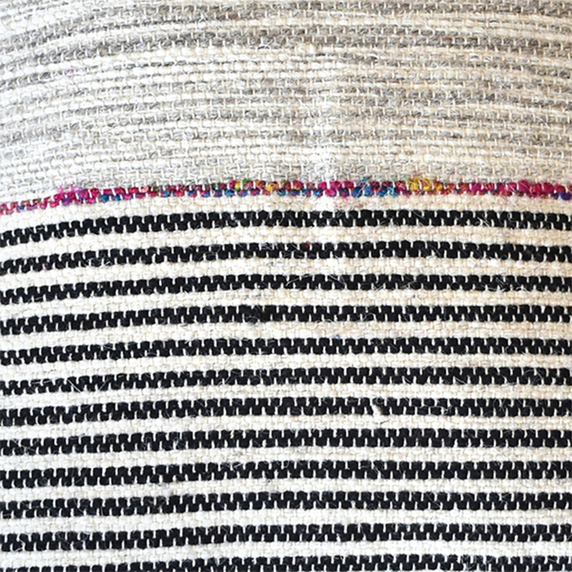 Arta Pillow , Hemp, Wool, Recycled Fabric, Natural, Charcoal, Multi, Pitloom / All Loop