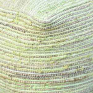 Arya Pouf, Hemp, Recycled Fabric, Lime, Pitloom, Flat Weave