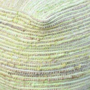 Arya Pouf, Hemp, Recycled Fabric, Lime, Pitloom, Flat Weave