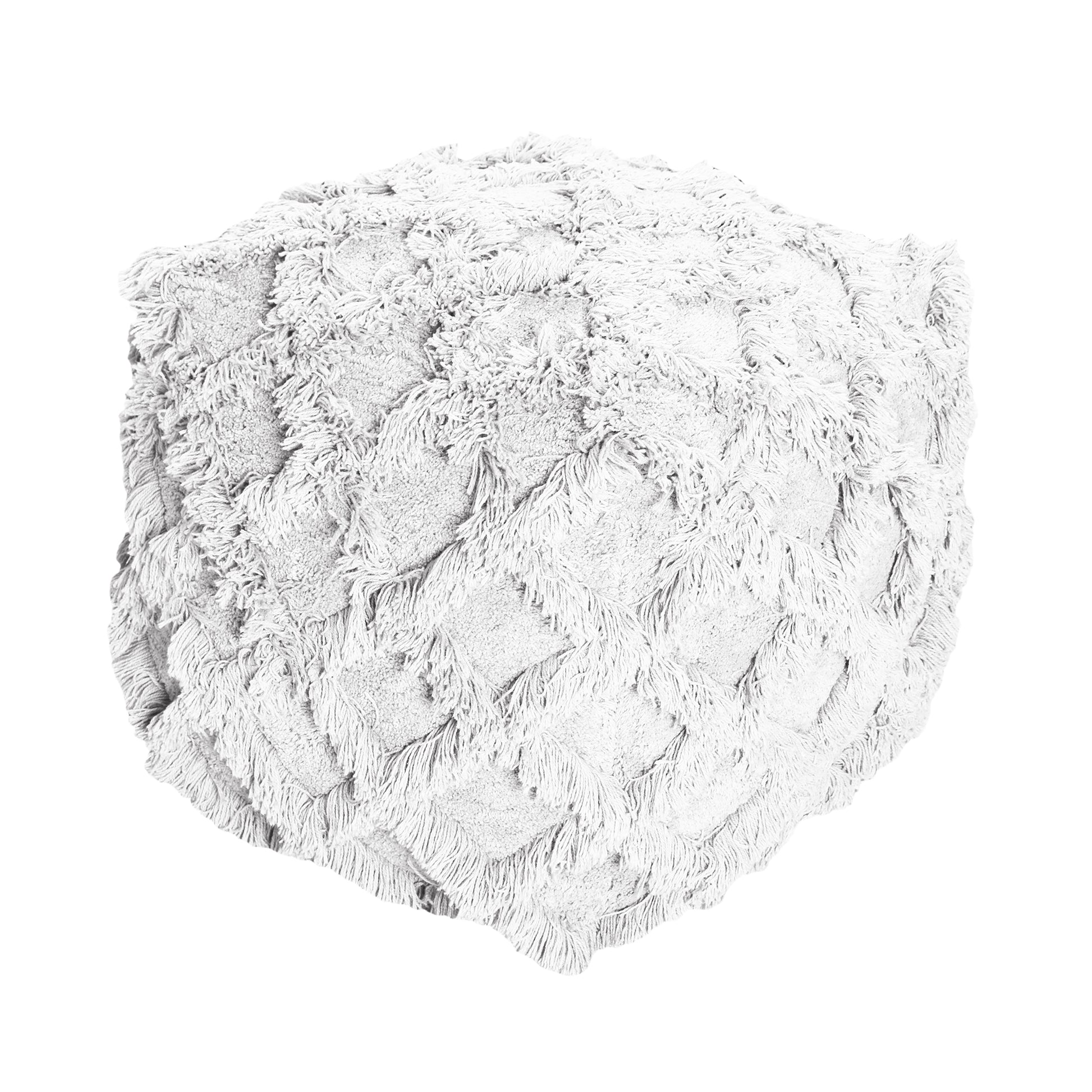 Asuka Pouf, Super Soft Cotton, Natural White, Bm Sn, All Cut