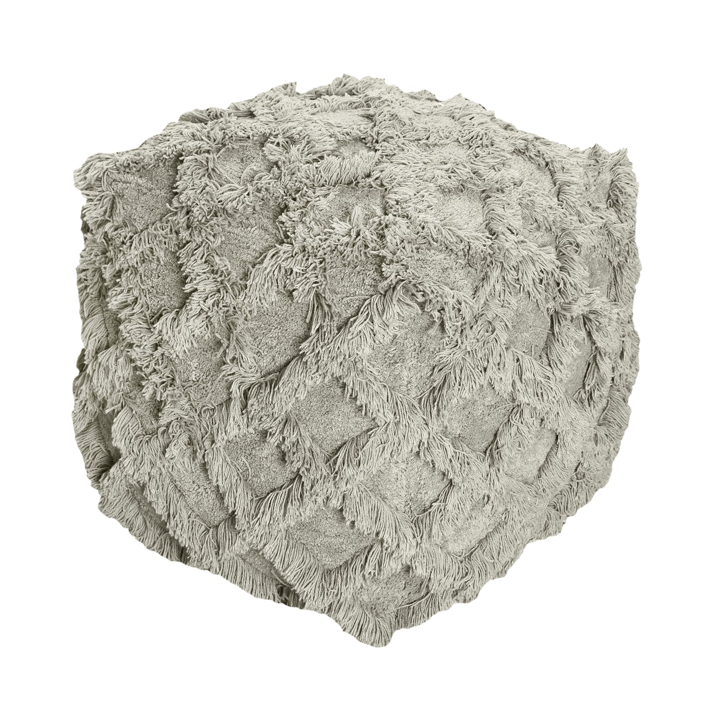 Asuka Pouf, Super Soft Cotton, Grey, Bm Sn, All Cut