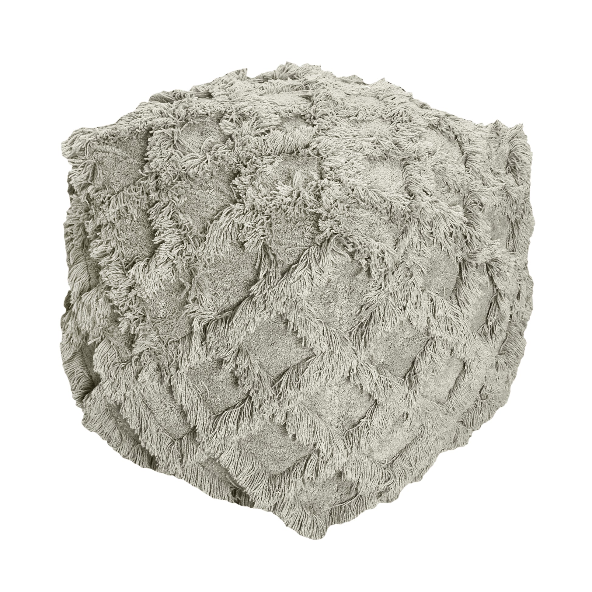 Asuka Pouf, Super Soft Cotton, Grey, Bm Sn, All Cut