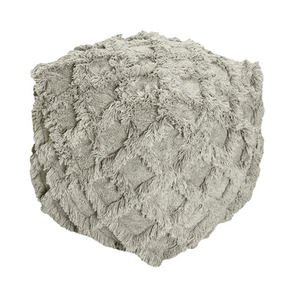 Asuka Pouf, Super Soft Cotton, Grey, Bm Sn, All Cut