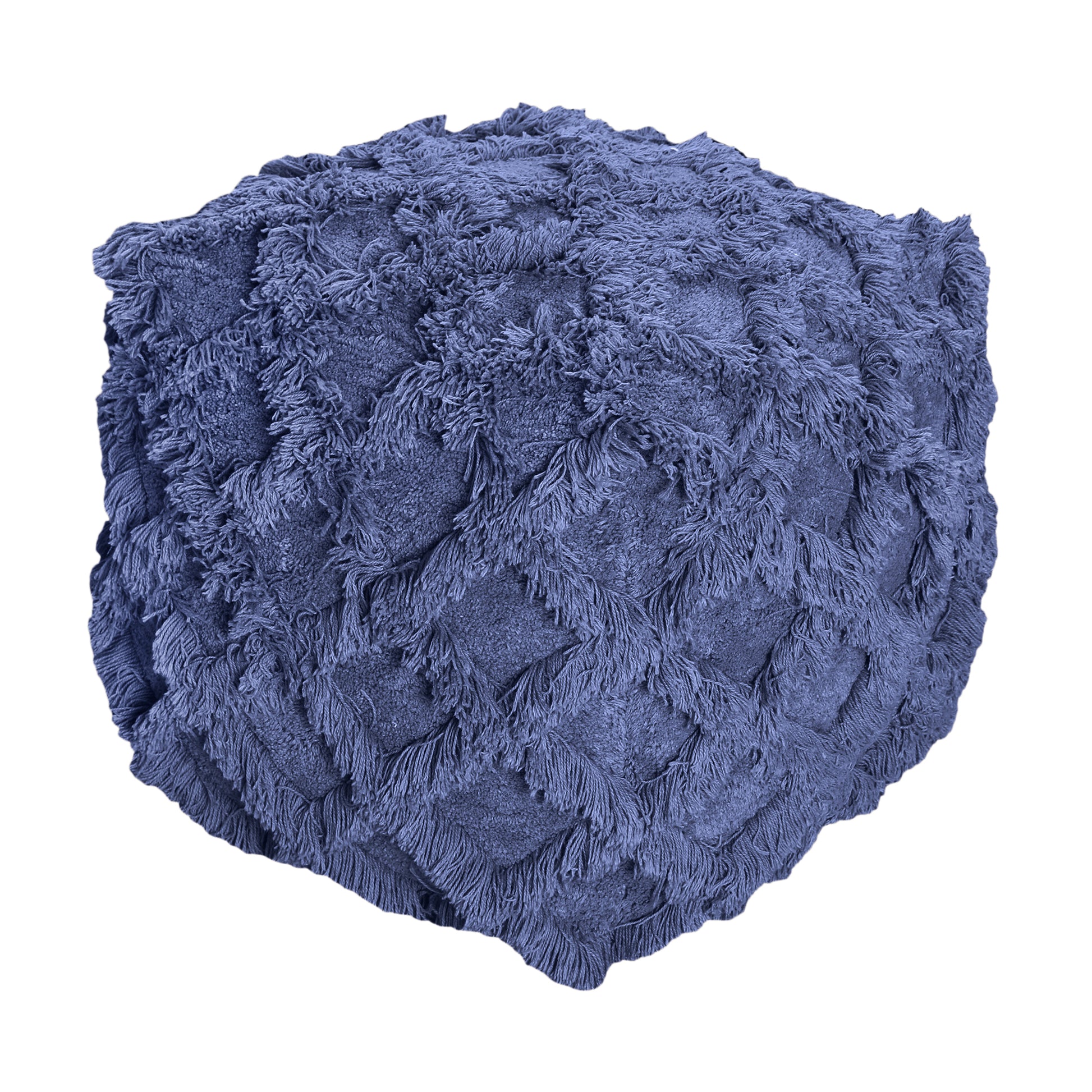 Asuka Pouf, Super Soft Cotton, Navy, Bm Sn, All Cut