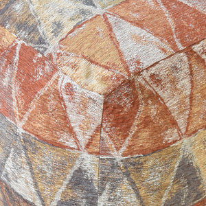 Avior Pouf, Acrylic, Polyester, Rust, Beige, Multi