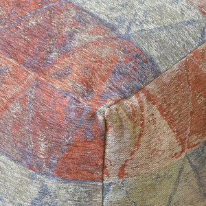 Avior Pouf, Acrylic, Polyester, Rust, Grey, Multi