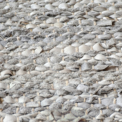 Area Rug, Bedroom Rug, Living Room Rug, Living Area Rug, Indian Rug, Office Carpet, Office Rug, Shop Rug Online, Leather, Pu, Grey, Pitloom, Flat Weave, Textured