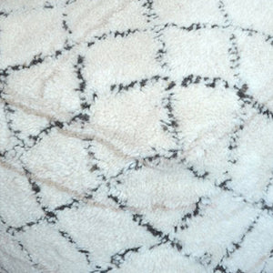 Azara Pouf , Wool, Natural White, Bm Sn, All Cut
