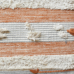 Belver Pillow, Cotton, Grey, Orange, Pitloom, All Cut