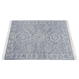 Area Rug, Bedroom Rug, Living Room Rug, Living Area Rug, Indian Rug, Office Carpet, Office Rug, Shop Rug Online, Hemp, Wool, Blue, Natural White, Punja, Flat Weave, Traditional