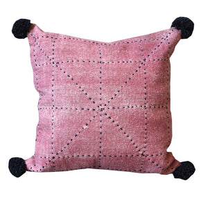 Betty Pillow, Cotton, Printed, Wool, Bubble Gum