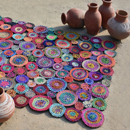 Area Rug, Bedroom Rug, Living Room Rug, Living Area Rug, Indian Rug, Office Carpet, Office Rug, Shop Rug Online, Recycled Fabric, Multi, Hm Stitching, Flat Weave, Braided