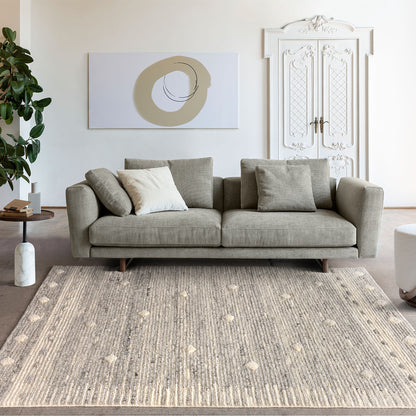 Area Rug, Bedroom Rug, Living Room Rug, Living Area Rug, Indian Rug, Office Carpet, Office Rug, Shop Rug Online, Wool, Grey, Natural White, Punja, Cut And Loop, abstract 