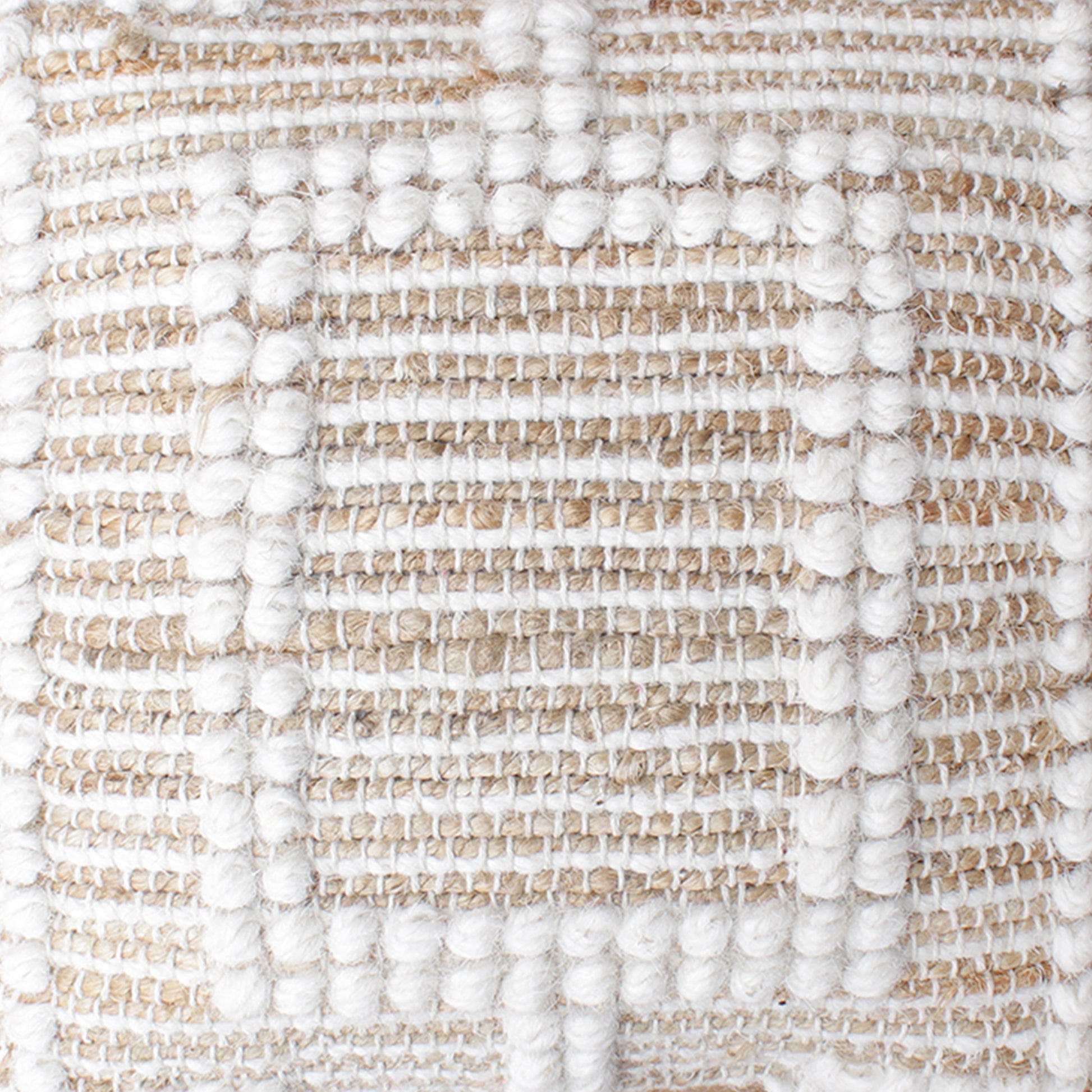 Borovo Cushion, Jute, Wool, Natural, Natural White, Pitloom, All Loop