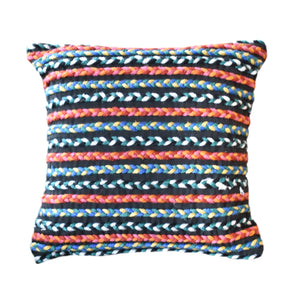 Bridin Pillow, Pet, Charcoal, Multi, Hm Stitching, Flat Weave