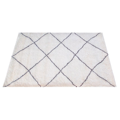 Area Rug, Bedroom Rug, Living Room Rug, Living Area Rug, Indian Rug, Office Carpet, Office Rug, Shop Rug Online, Wool, Natural White, Charcoal, Pitloom, All Cut, geometrical