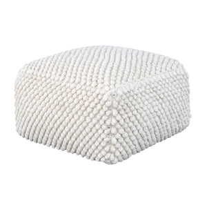 Bubble Pouf, Wool, Natural White, Hm Knitted, All Loop