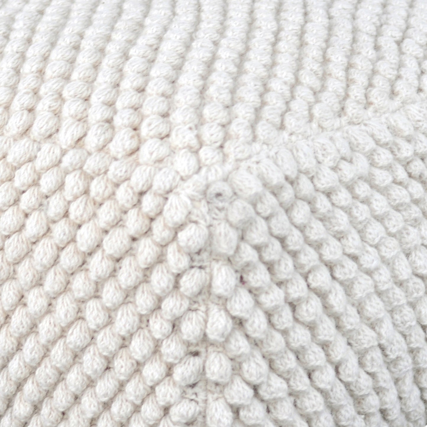 Bubble Pouf, Wool, Natural White, Hm Knitted, All Loop
