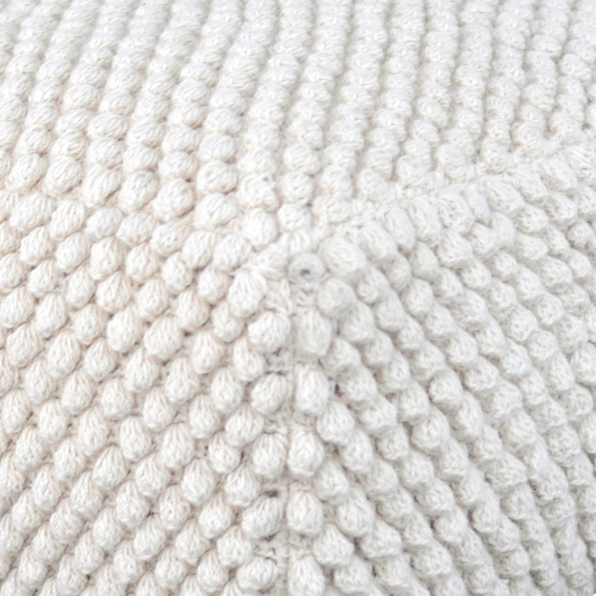 Bubble Pouf, Wool, Natural White, Hm Knitted, All Loop